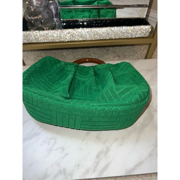 Green Jacquard Clutch Purse - Picture 2 of 3